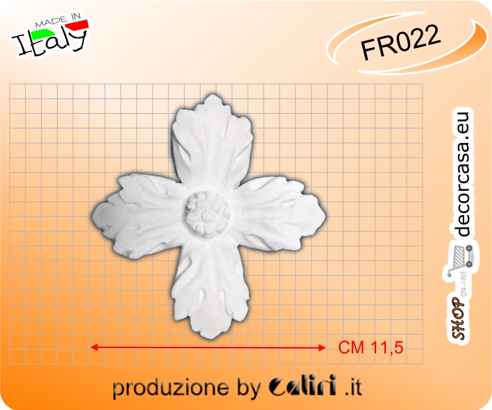 FR022 Fregio In gesso Fiore da cm 11,5 - Clicca l'immagine per chiudere