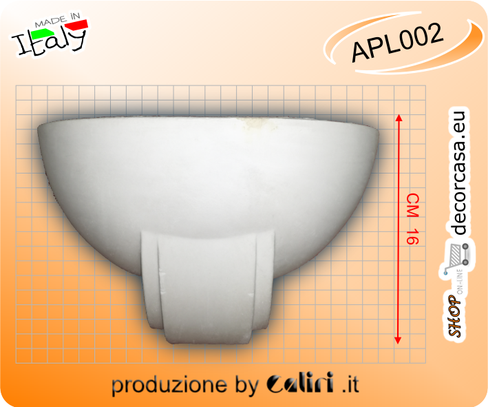 APL002 Applique luce diffusa in gesso