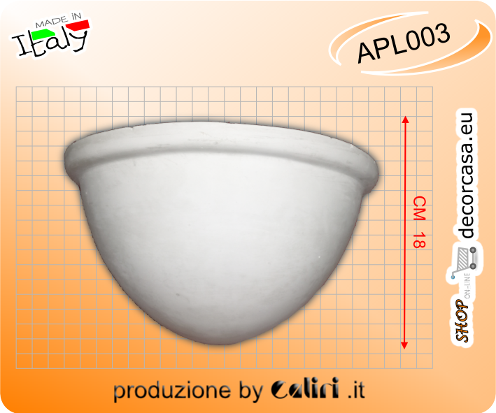 APL003 Applique luce diffusa in gesso