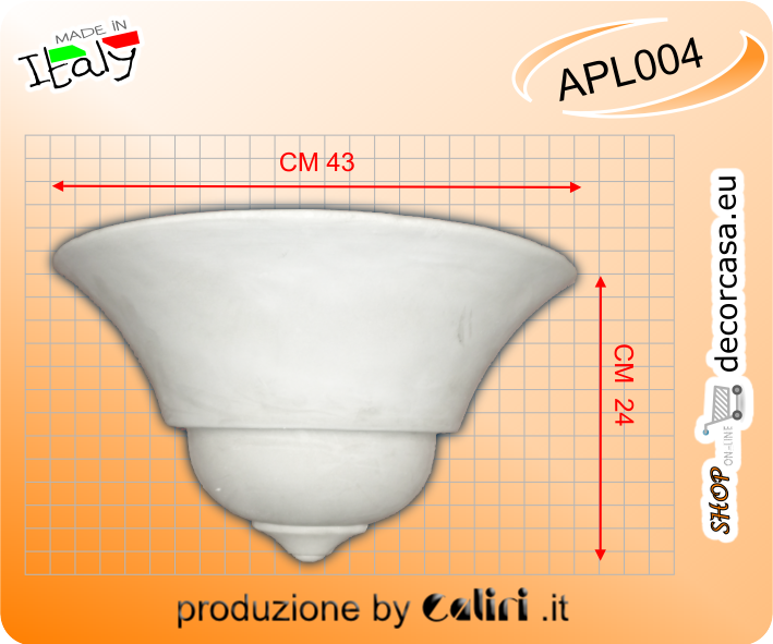 APL004 Applique luce diffusa in gesso