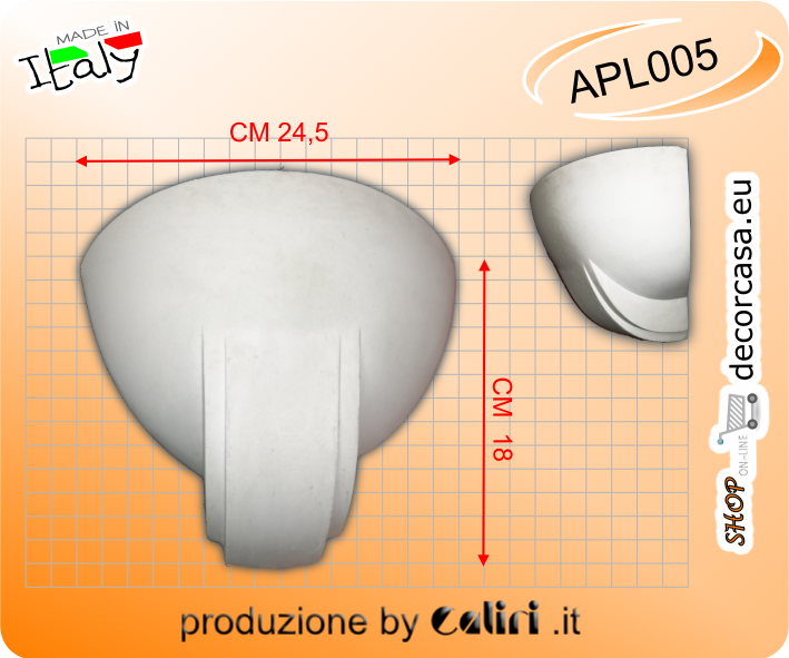 APL005 Applique Angolare luce diffusa in gesso