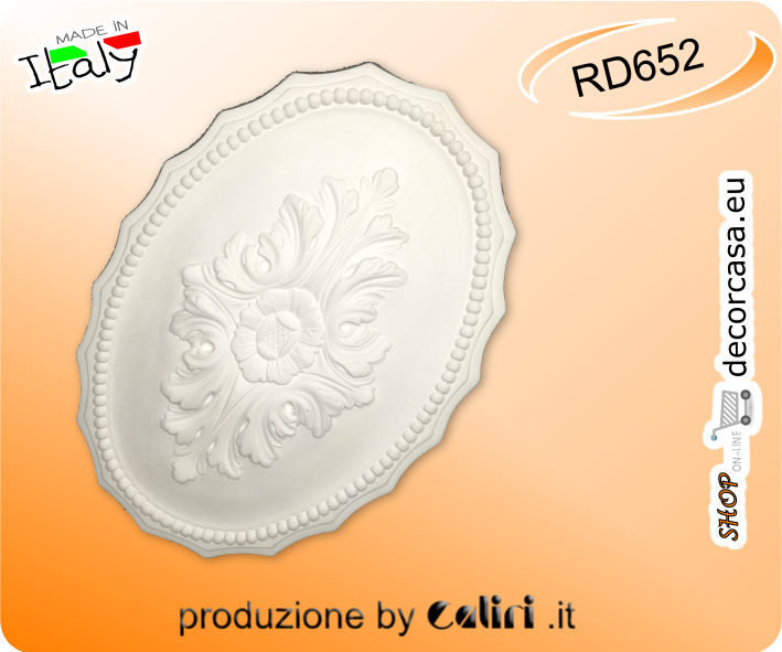 RD652 Rosone Ovale Decorato cm 42x30